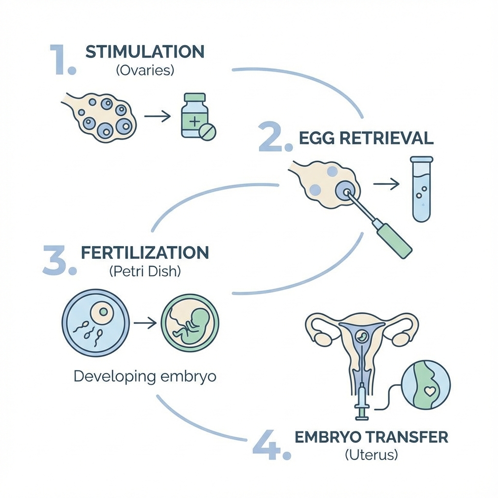 IVF In Vitro Fertilization Treatment Steps and Cost Diagram Bangalore