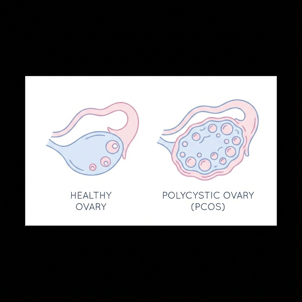 PCOS Polycystic Ovary Syndrome Healthy vs Polycystic Ovary Comparison